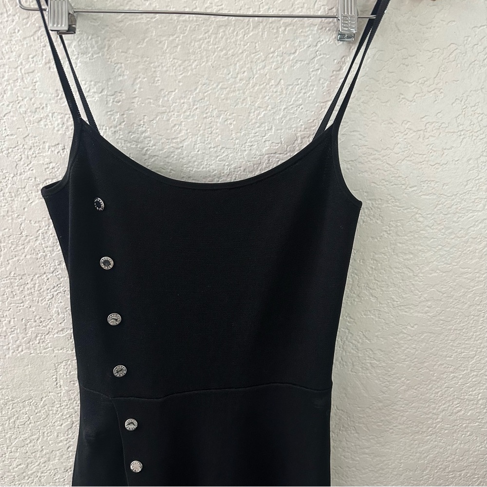 Sandro Black Walace Snap Detail Knit Midi Dress - Picture 6 of 11